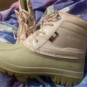 Tommy Hilfiger Pink and Tan Duck Boots